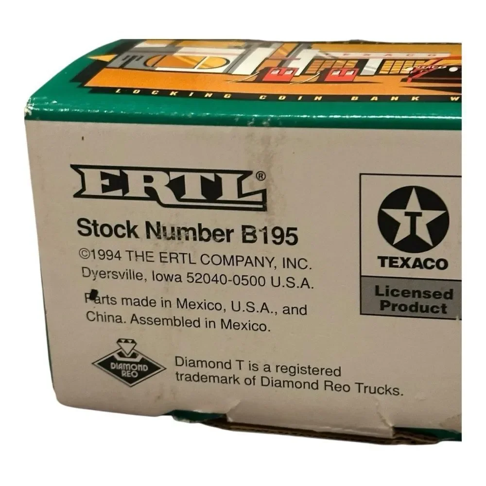 ERTL B195 1934 Texaco Diamond T Diecast Coin Bank MIB NOS Doodle Bug Toy Truck